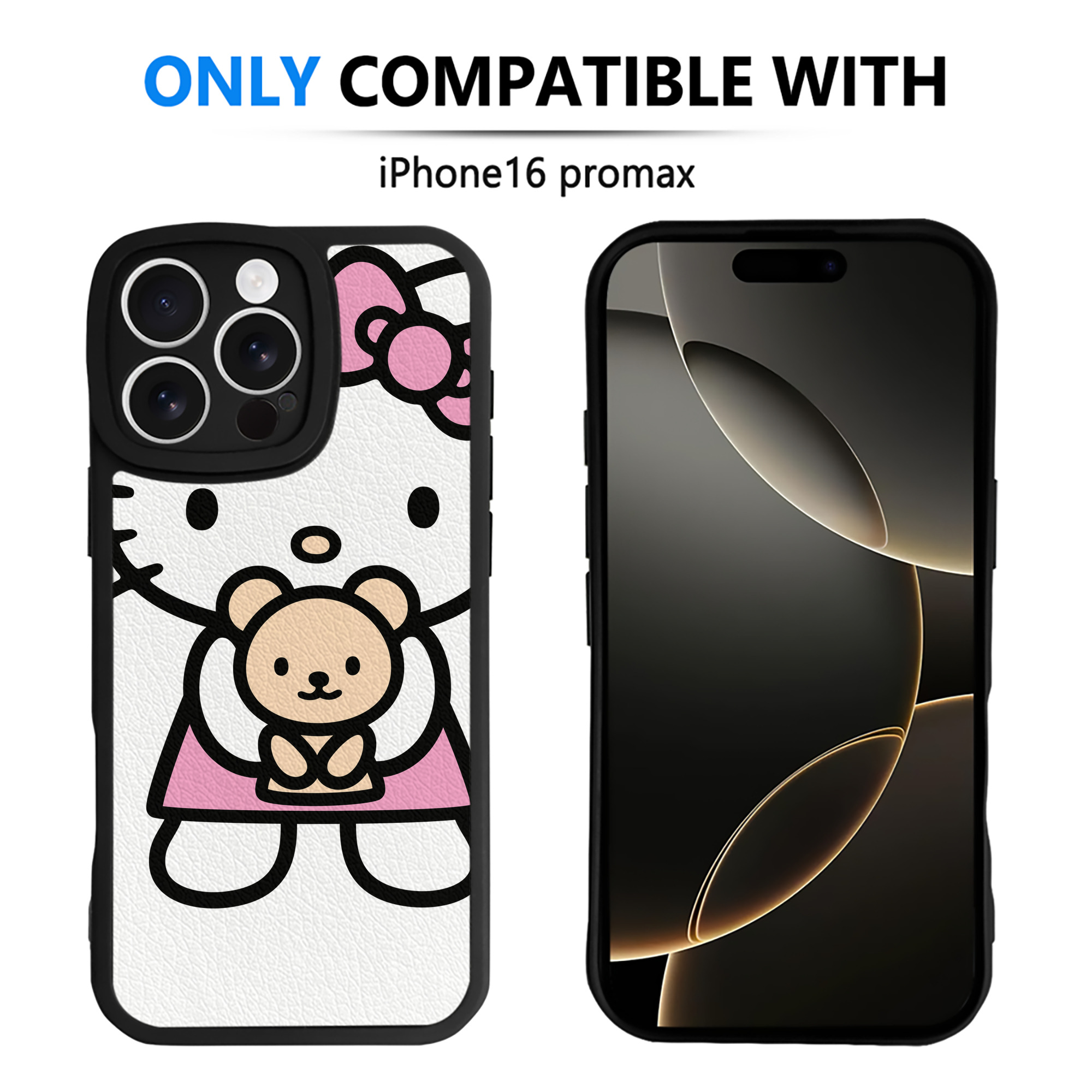 （画像用） Hello Kitty ハローキティ 【iPhone 16シリーズ対応】シリコンスマホケース（レザー調） 材質：シリコン